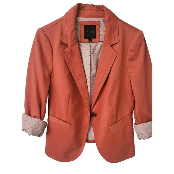The Limited - Womens Single Button Lined Blazer Jacket -Orange - Size Small -EUC - Picture 11 of 15